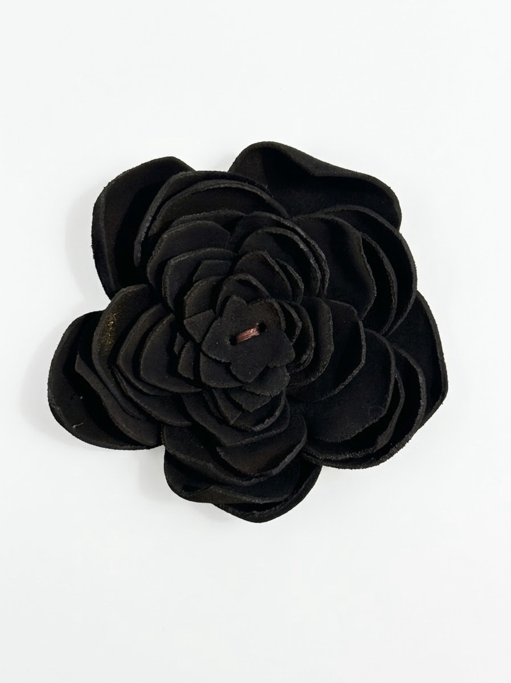 Leather Suede Flower Accessory (BLACK)